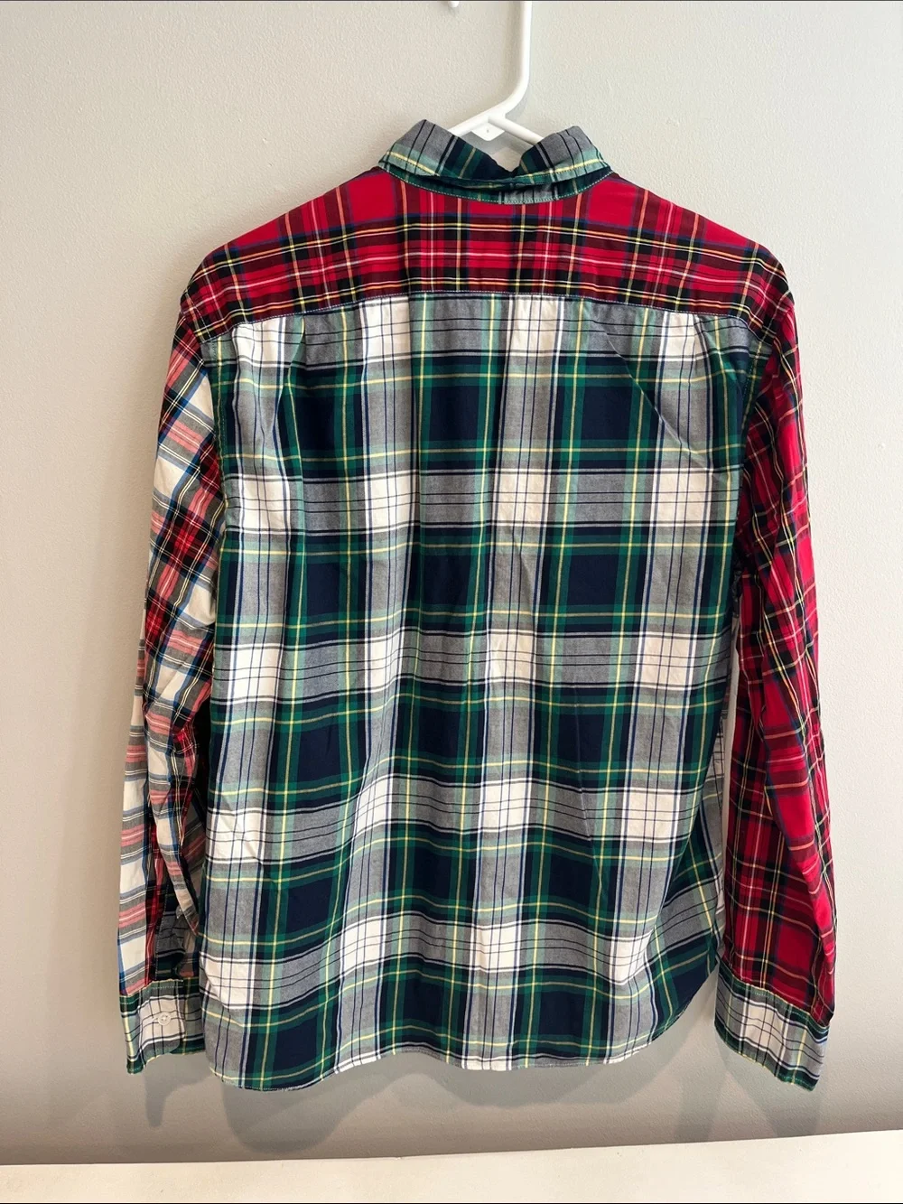 J. Crew Red and White Plaid Button-Down Shirt